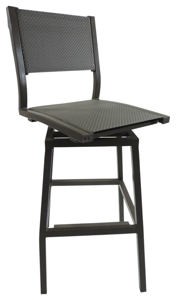 Riviera Swivel Armless Barstool   Transitional   Outdoor Bar Stools And Counter Stools   by Patio Heaven  Houzz