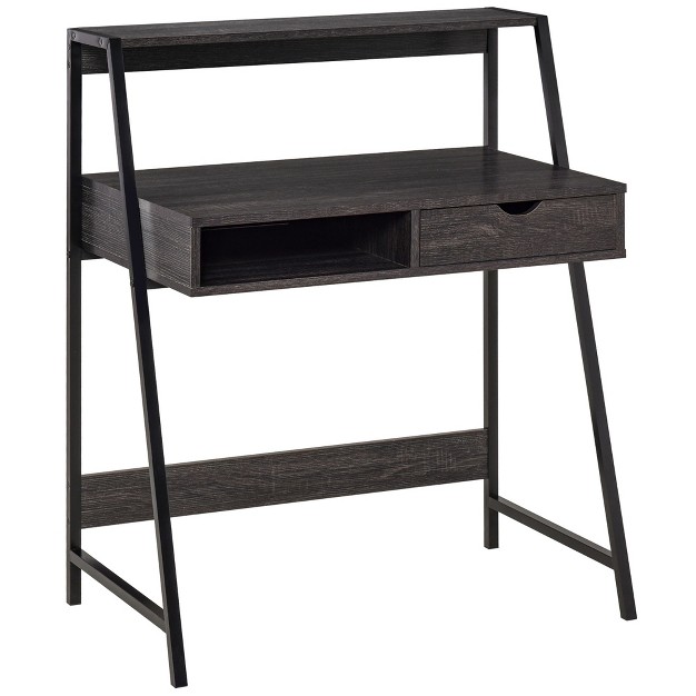 Homcom Home Office Desk Computer Desk For Small Spaces Writing Table With Drawer And Storage Shelves