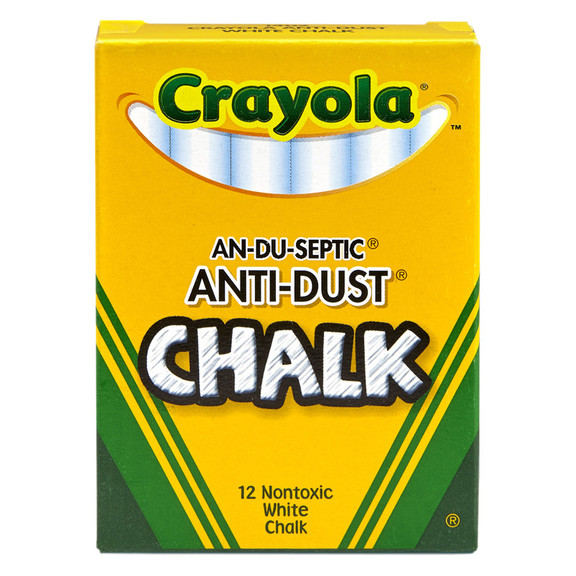 Crayola BIN1402 Chalk Anti Dust White 12 Ct