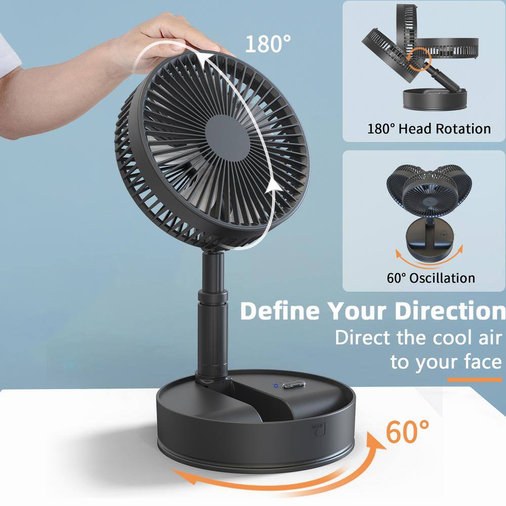 Aoibox 8 Inch 4 Speed Stand Fan in Black with Remote Control Timer Adjustable Height 60Oscillation 180Head Rotation SNSA05FN005