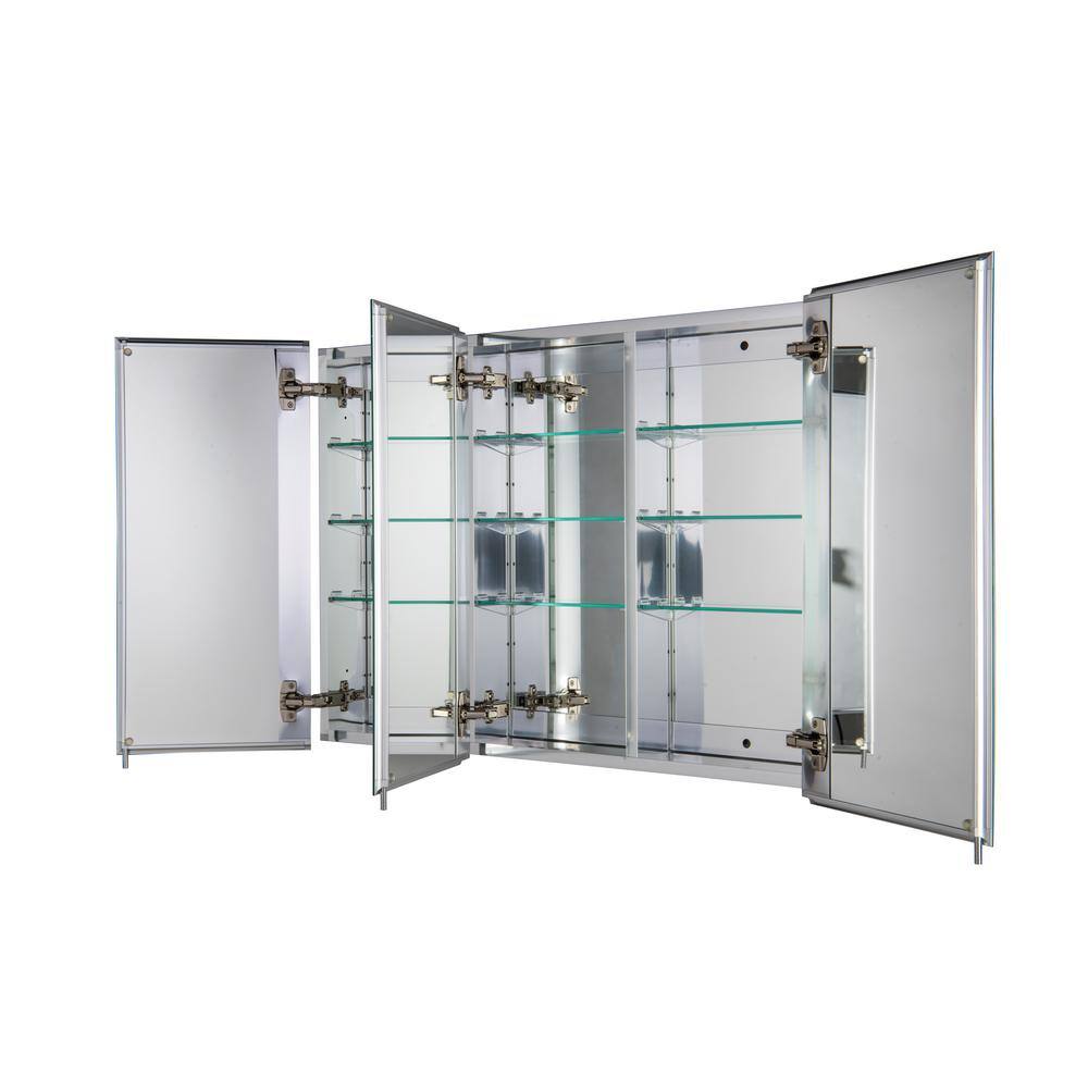 Croydex 36 in. W x 26 in. H x 5-14 in. D Frameless Aluminum Recessed or Surface-Mount Medicine Cabinet with Easy Hang System WC101969YW