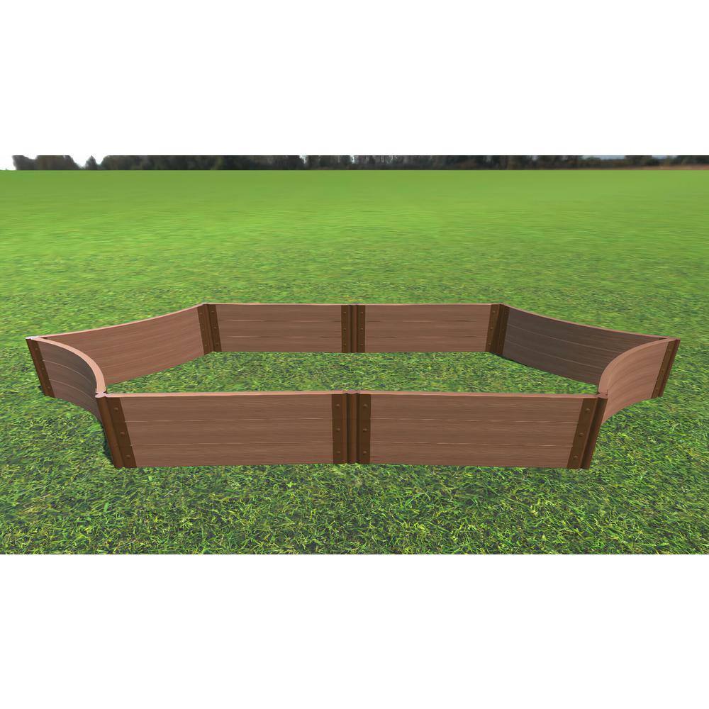 Frame It All 6 ft. x 16 ft. x 16.5 in. Classic Sienna 'Silver Salver' Composite - Scalloped Raised Garden Bed - 2 in. Profile 800003069