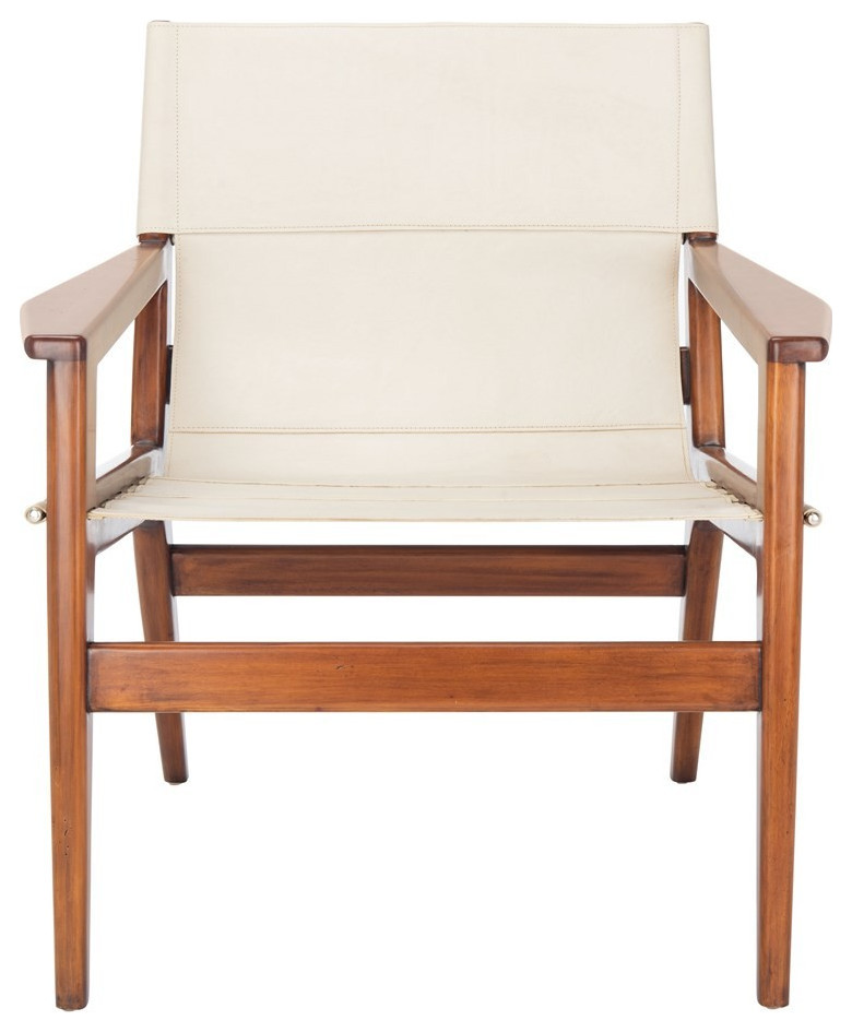 Alessa Leather Sling Chair White   Midcentury   Armchairs And Accent Chairs   by V.S.D Furniture  Houzz