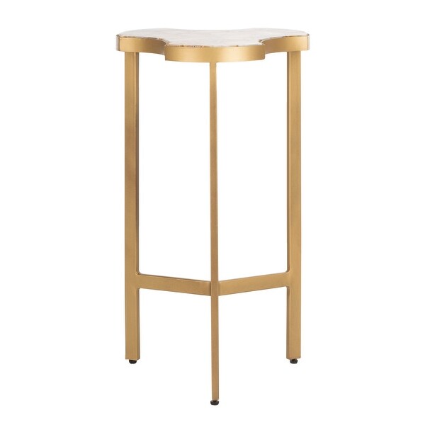 SAFAVIEH Suki Tripod Accent Table -White / Gold - 13