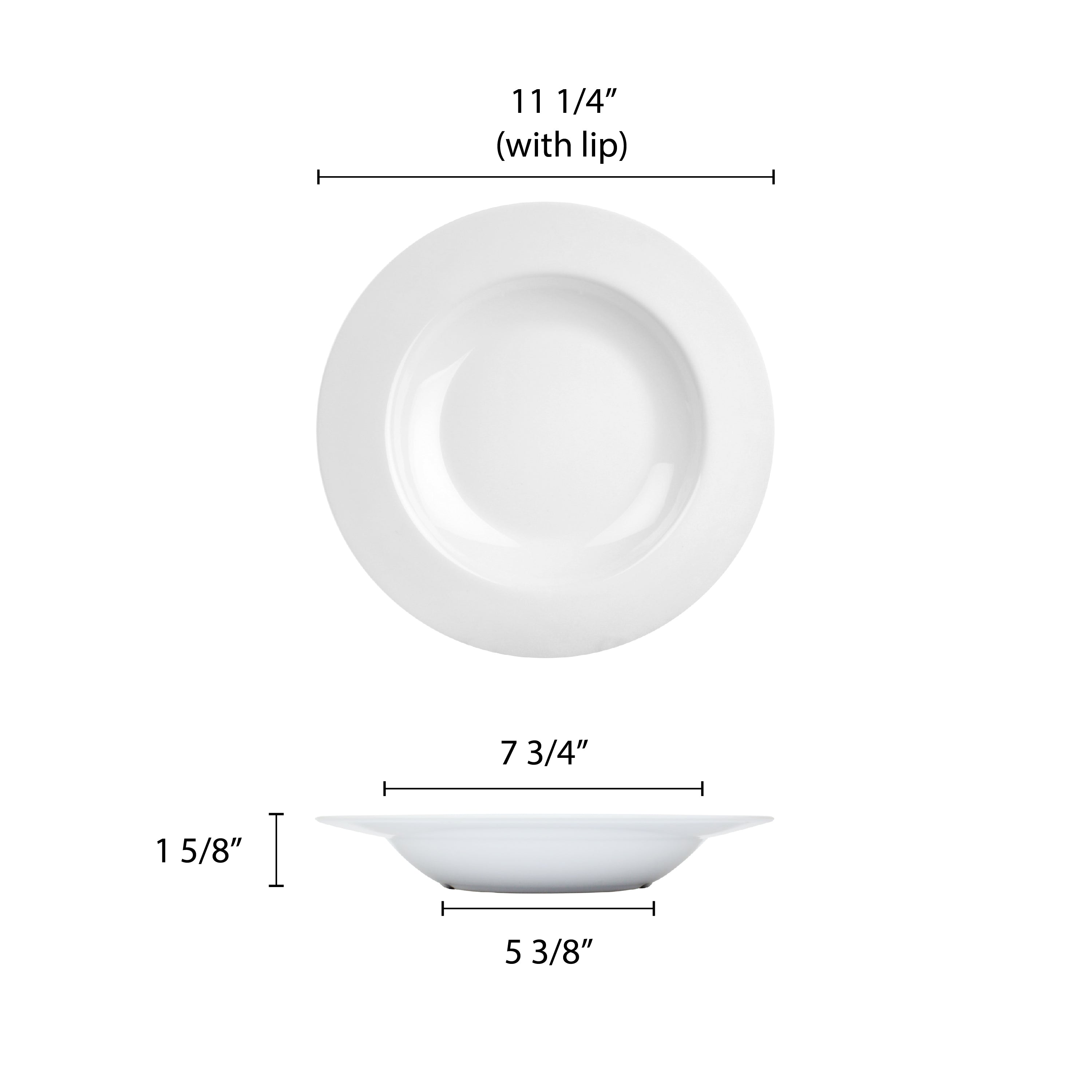 Excellante Color White Melamine Dinnerware Collection 16 Oz， 11 1/4 Pasta Bowl， White， Comes in Dozen