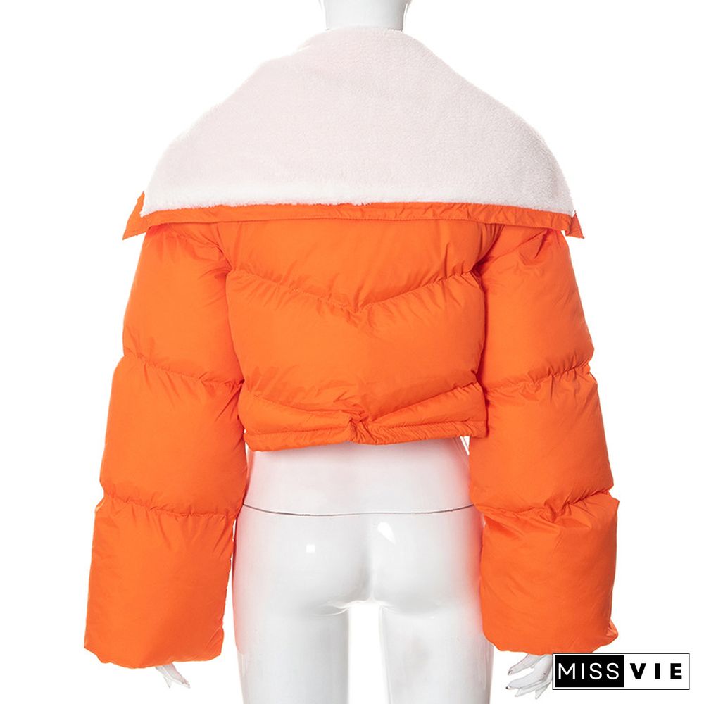 Cotton Padded Loose Thicken Rhombus Puff Jacket