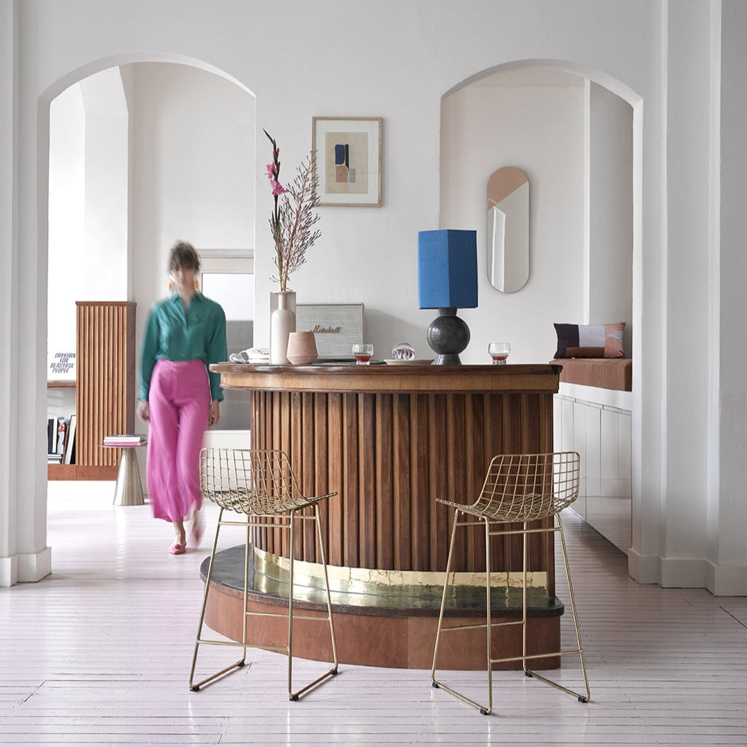 Metal wire bar/counter stool - brass