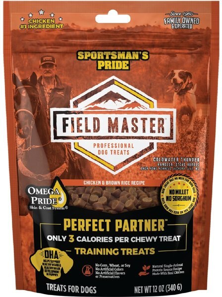 Sportsman's Pride Field Master Perfect Partner Chicken and Brown Rice Recipe Training Dog Treats， 12-oz bag