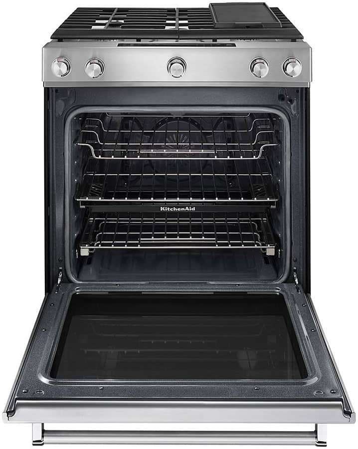 KitchenAid ADA 30 Stainless Steel Slide-In Convection Gas Range With Baking Drawer