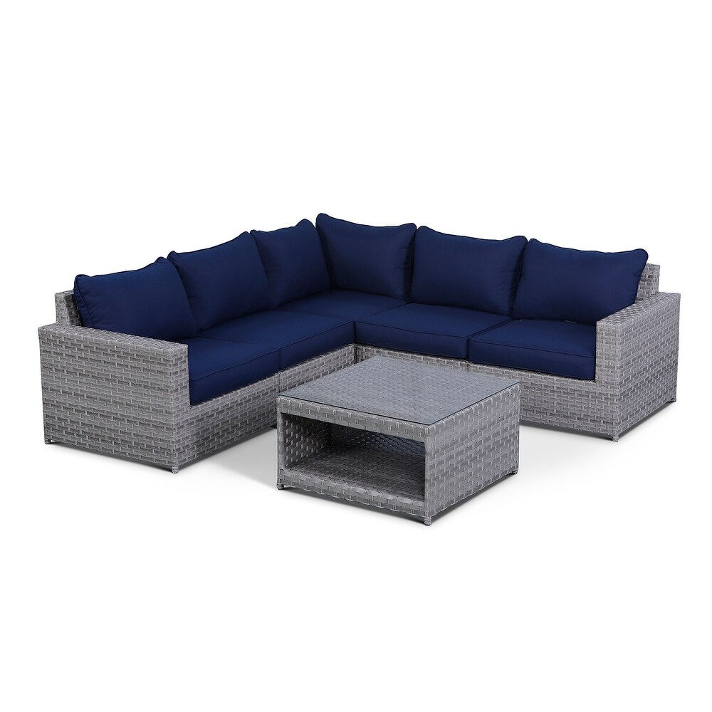 Kensington 6 Piece Sectional Seating Group with Cushions