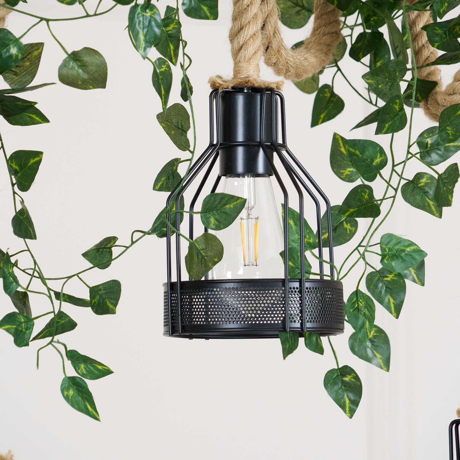 Hemp Rope Industrial Grenade Chandelier