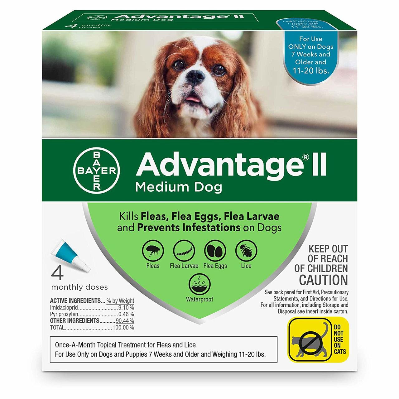 Advantage II Topical Flea Treatment for Dogs and Puppies， 11-20 Lbs.