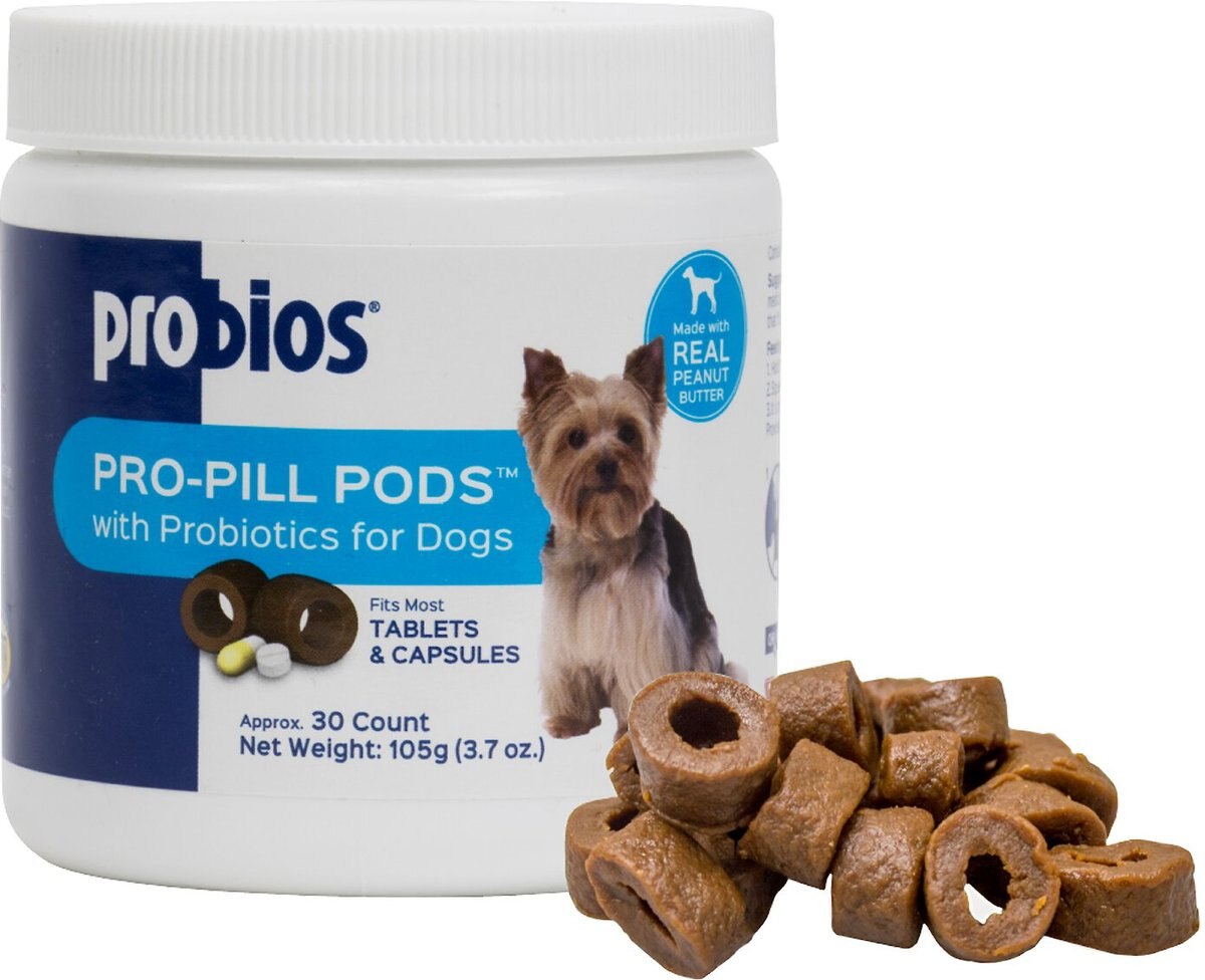 Probios Pro-Pill Pods Peanut Butter Flavored Dog Treats， Small， 30 count