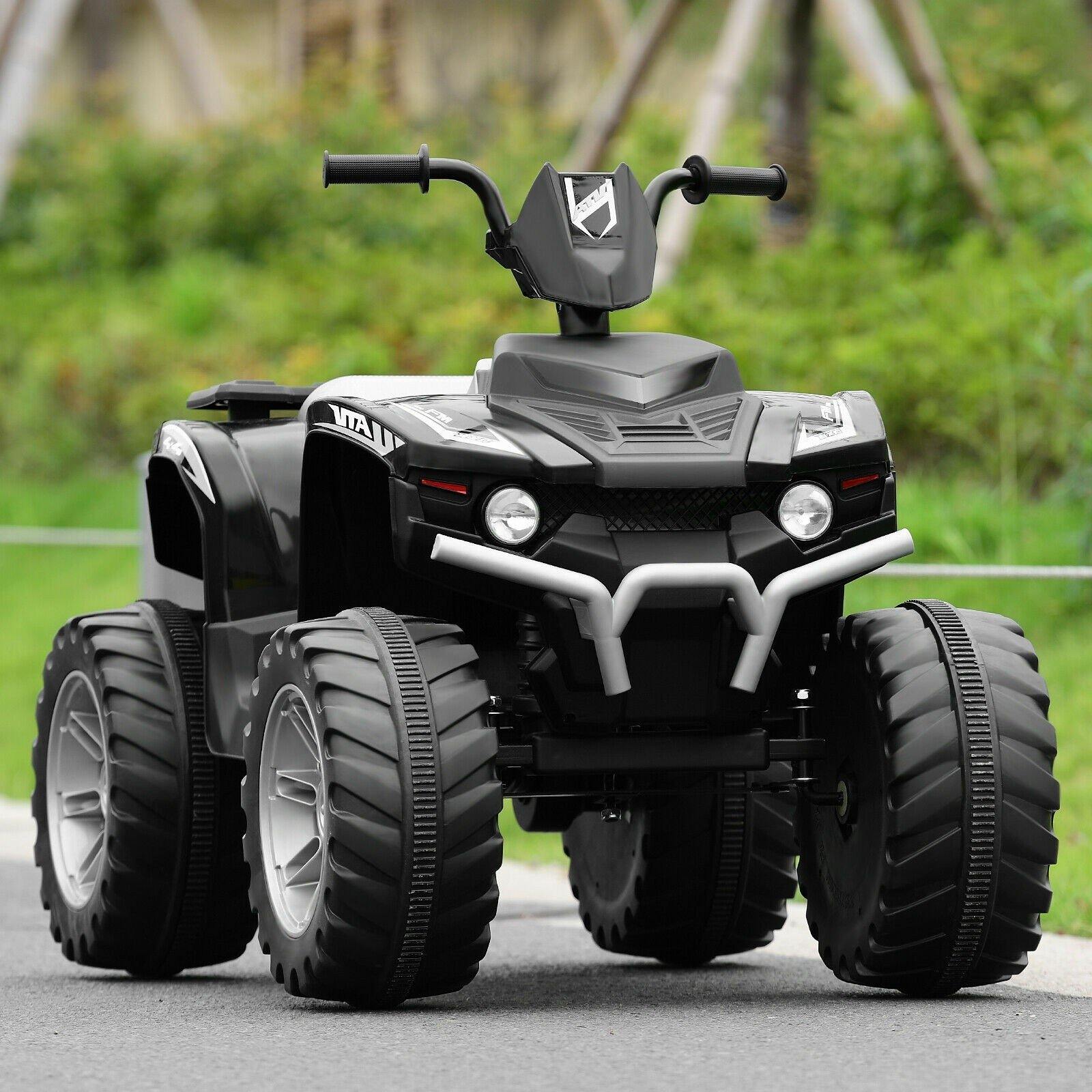 Costzon Kids ATV, 12V Battery Powered Electric Vehicle w/ LED Lights, High & Low Speed