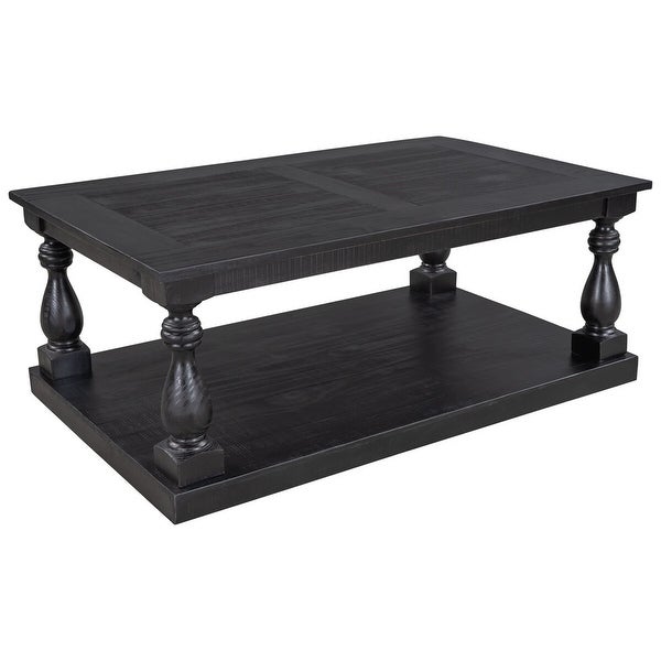 Merax Rustic Floor Shelf Coffee Table with Storage