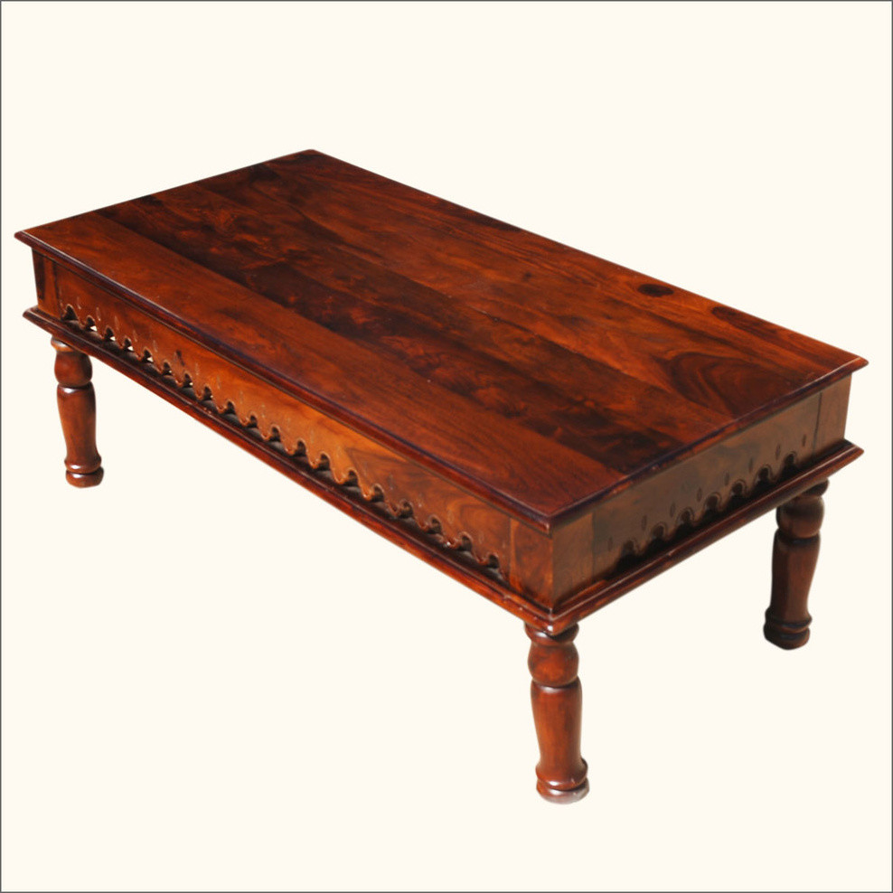 Oklahoma Farmhouse Solid Wood Hand Carved Coffee Table   Traditional   Coffee Tables   by Sierra Living Concepts Inc  Houzz