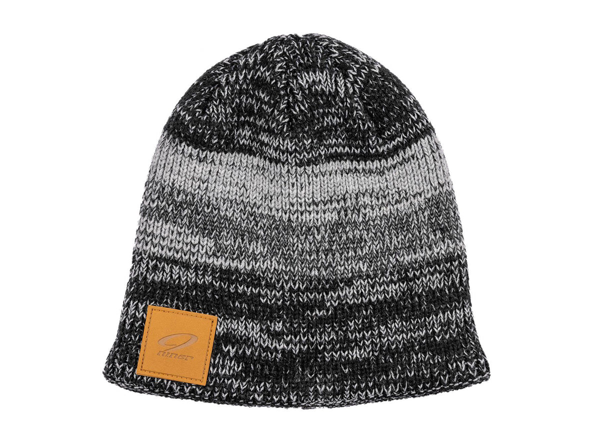 Niner Knit Beanie with Leather Patch Logo - Gray