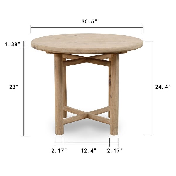 Artissance Capri Round Side Table Weathered Natural 31x31x24H