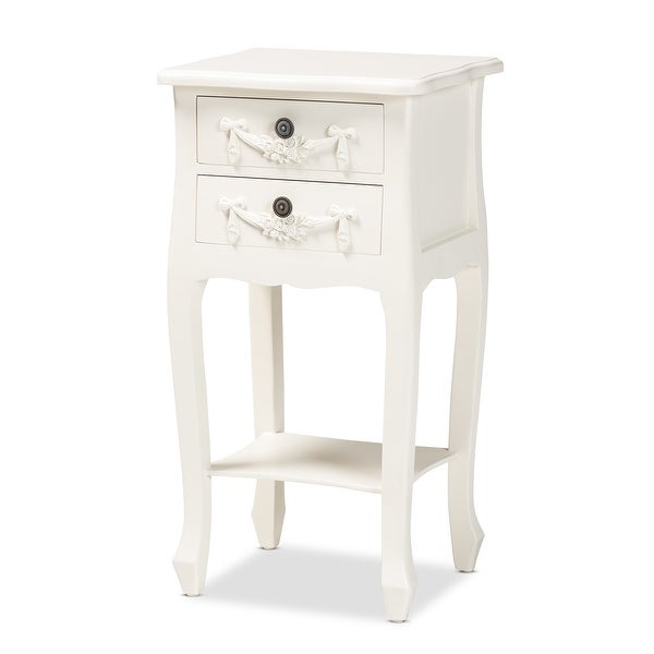 Baxton Studio Eliya Classic and Traditional Wood 2-Drawer End Table - - 35864804