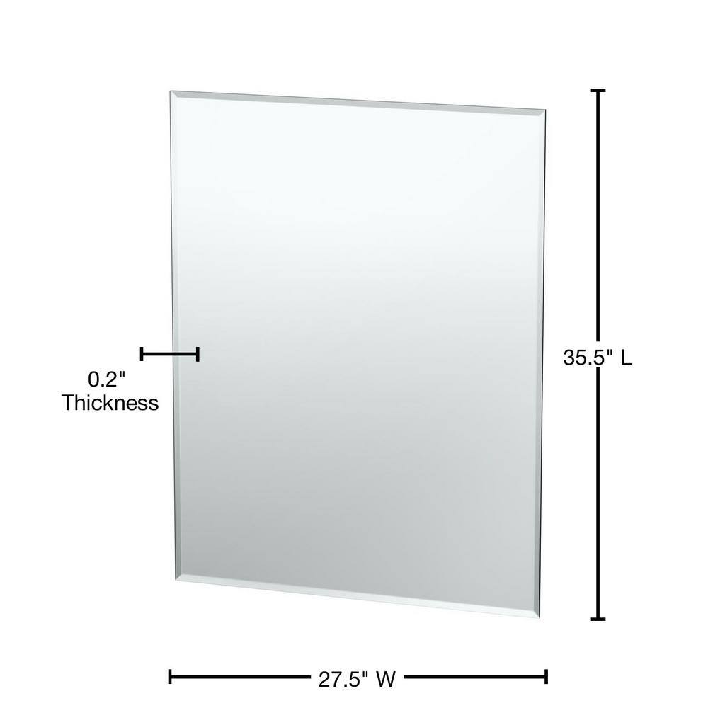 Gatco Flush 28 in. W x 36 in. H Frameless Rectangular Beveled Edge Bathroom Vanity Mirror 1804