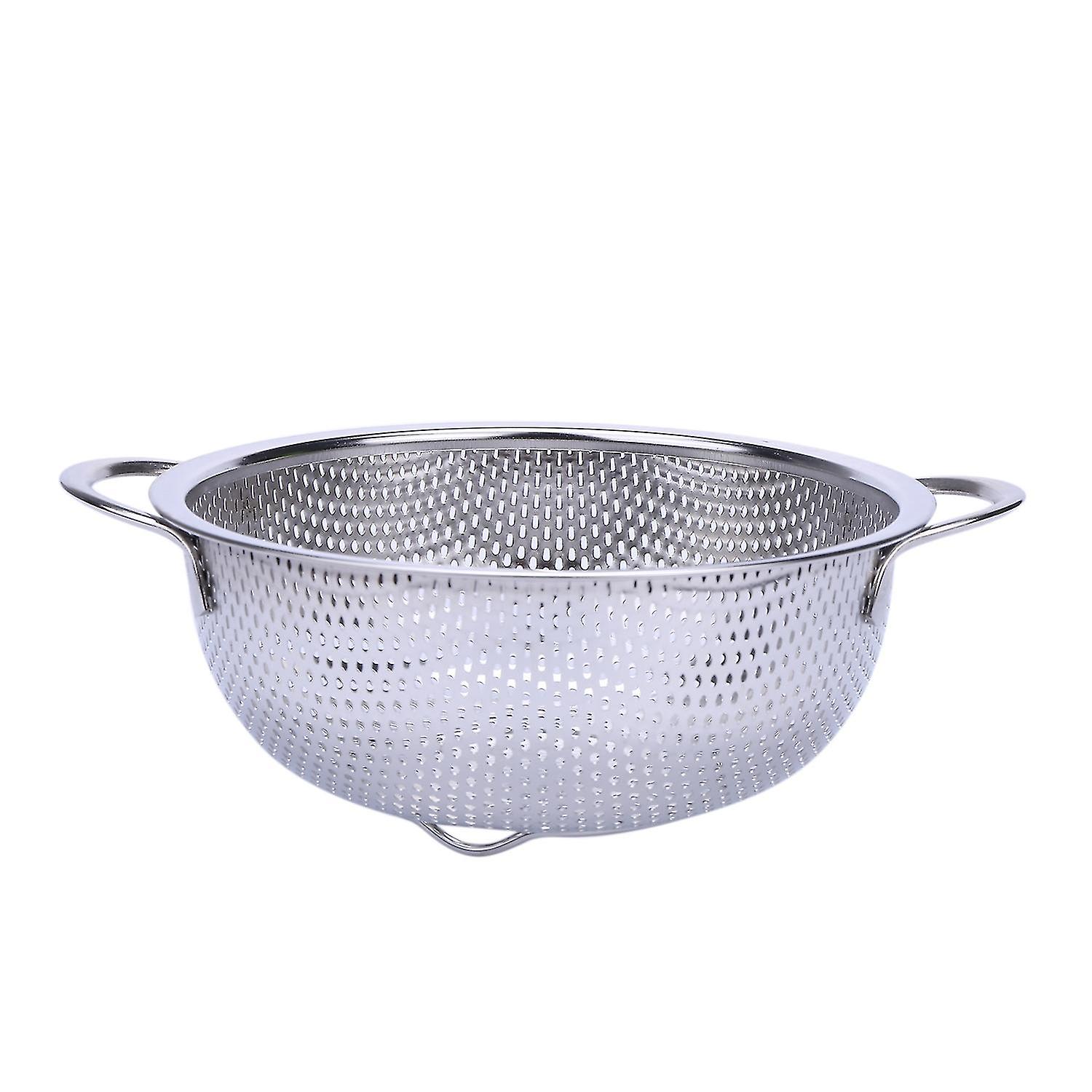 Stainless Steel Colanders With Handle，colander Perforated Strainer For Kitchen Pasta/vegetable/rice