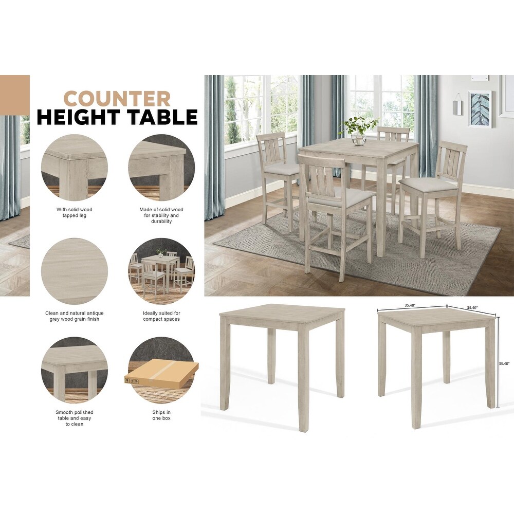 CraftPorch Clean lines Counter Height Dining Table   Grey