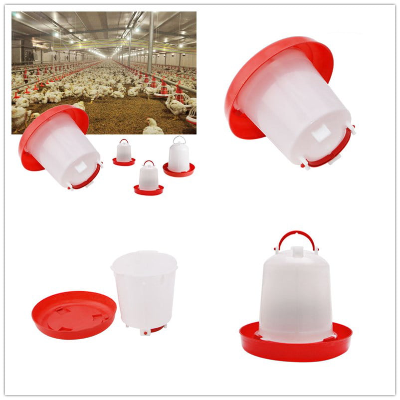 Nokiwiqis Poultry Hen Food Water Feeder， Plastic Poultry Drinker Accessories