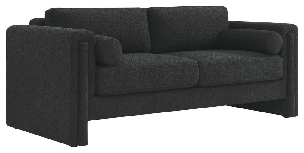 Visible Boucle Fabric Sofa   Black   Transitional   Sofas   by First of a Kind USA Inc  Houzz