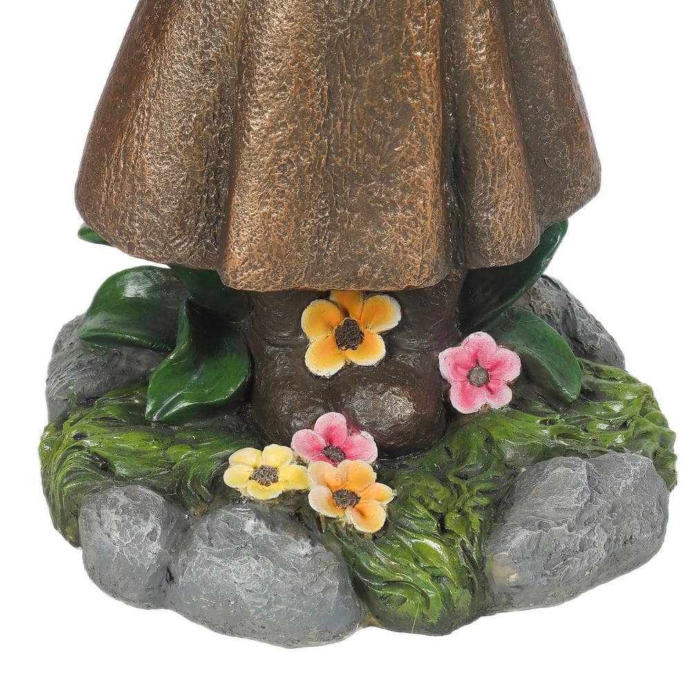 Luxen Home Resin Sunflower Girl Bird Bath WHP1297