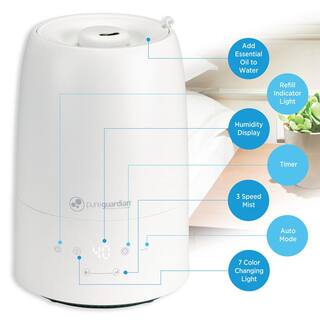 Pure Guardian 0.50 Gal. 360 sq. ft. Cool Mist Ultrasonic Humidifier with Humidistat and Aromatherapy H955W