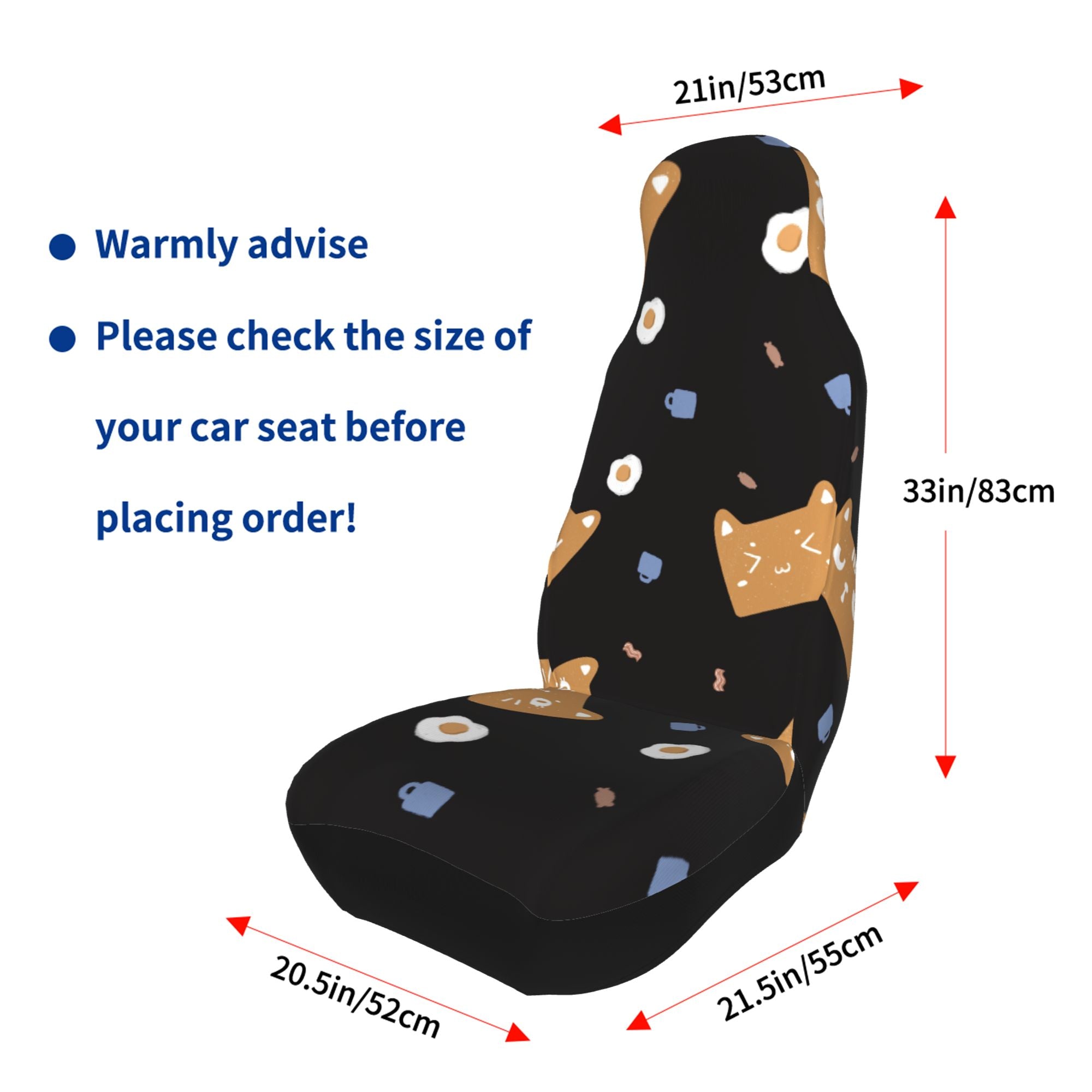 ZICANCN Car Seat Cover Cat Face Print Car Front Seat Covers Protectors ， Automotive Seat Covers for Cars Trucks Suv