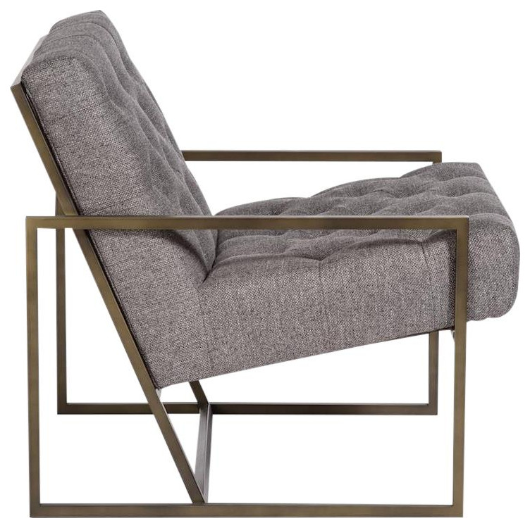 Occasional Chair COLTON Aged Bronze Metal Upholstery Brass Fabr   Transitional   Armchairs And Accent Chairs   by EuroLuxHome  Houzz