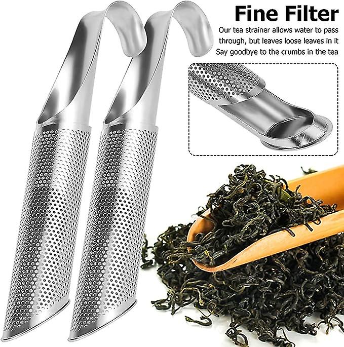 Pack Of 2 Tea Strainer Stainless Steel Tea Filter For Cup Teapot Tea Cup Fine Mesh Tea Infuser With Hanging Handle Easy To Clean Spice Strainer Slim L