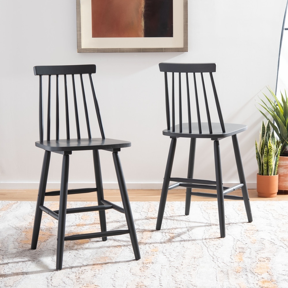 SAFAVIEH Beaufort 24 inch Spindle Farmhouse Counter Stool (Set of 2)   17.7\