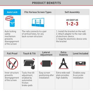 Barkan a Better Point of View Barkan 19 in. to 65 in. Tilt Flat  Curved TV Wall Mount Up to 110 lbs. E310+-online.B