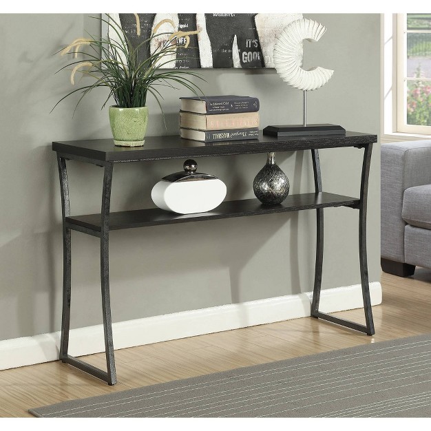 X Calibur Console Table Espresso slate Gray Breighton Home