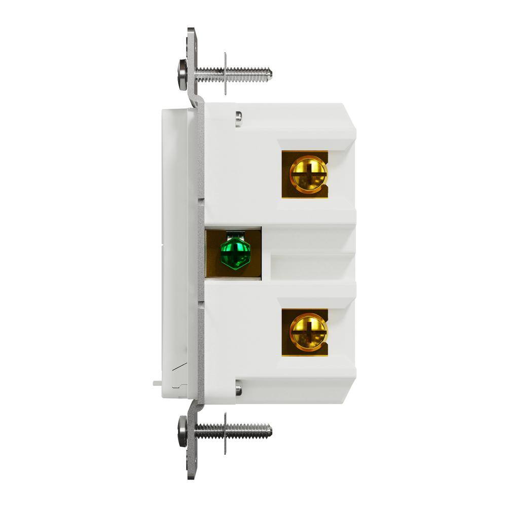 Square D X Series 15 Amp 600 Watt Single-Pole3-Way Wi-Fi Energy Monitor Rocker Dimmer Light Switch Back Wire Clamps Matte White SQR226U1WHW