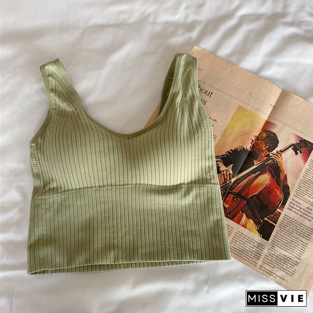 Woman Knitted Tank Top Women Strap Vest Sexy Female Knitting Crop Top Dropshipping