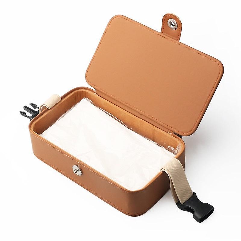 Universal Car Tissue Box Hangable Case With A Pack Of Tissues Pu Leather Car Tissue Bag Home Napkin Papers Dispenser Toilet Paper Holder Table Decorat