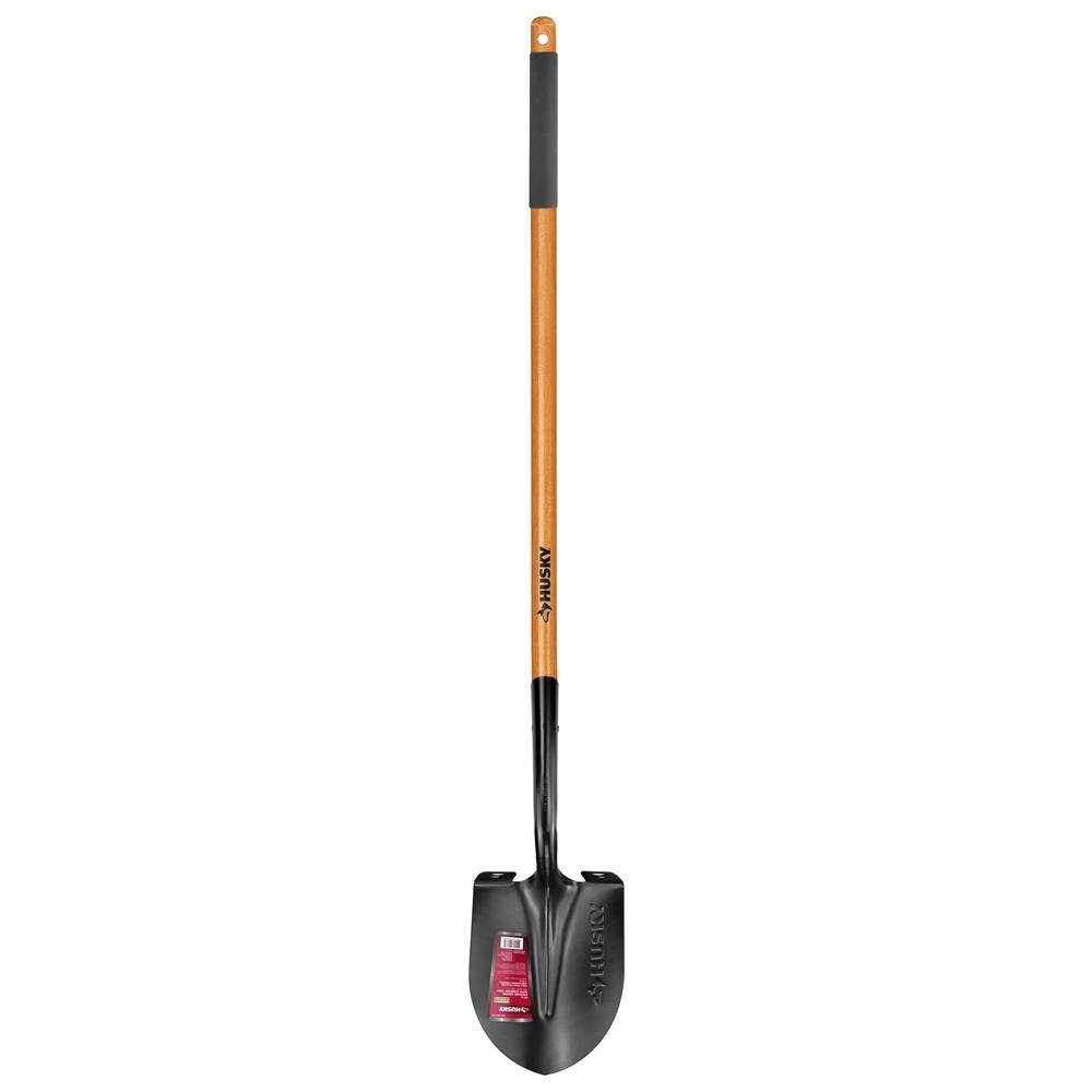 Husky 5-Piece 47 in. L Wood Handle Carbon Steel Digging Shovel with Grip Garden Tool Set 78115-944