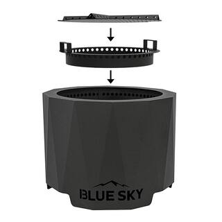 BLUE SKY OUTDOOR LIVING The Peak 22 in. x 16 in. Round Steel Smokeless Wood Patio Fire Pit PFP2216