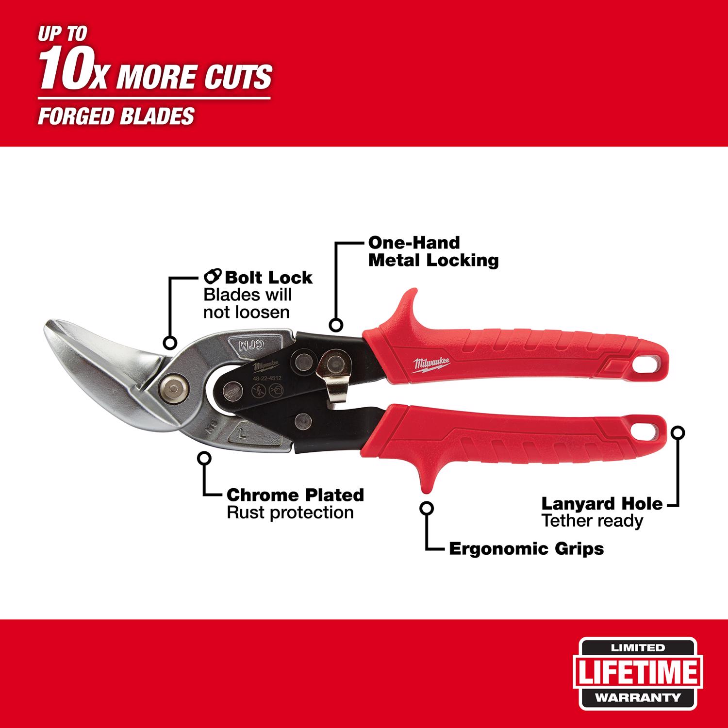 MW 10 in. Forged Alloy Steel Offset Aviation Snips Set 22 Ga. 2 pk