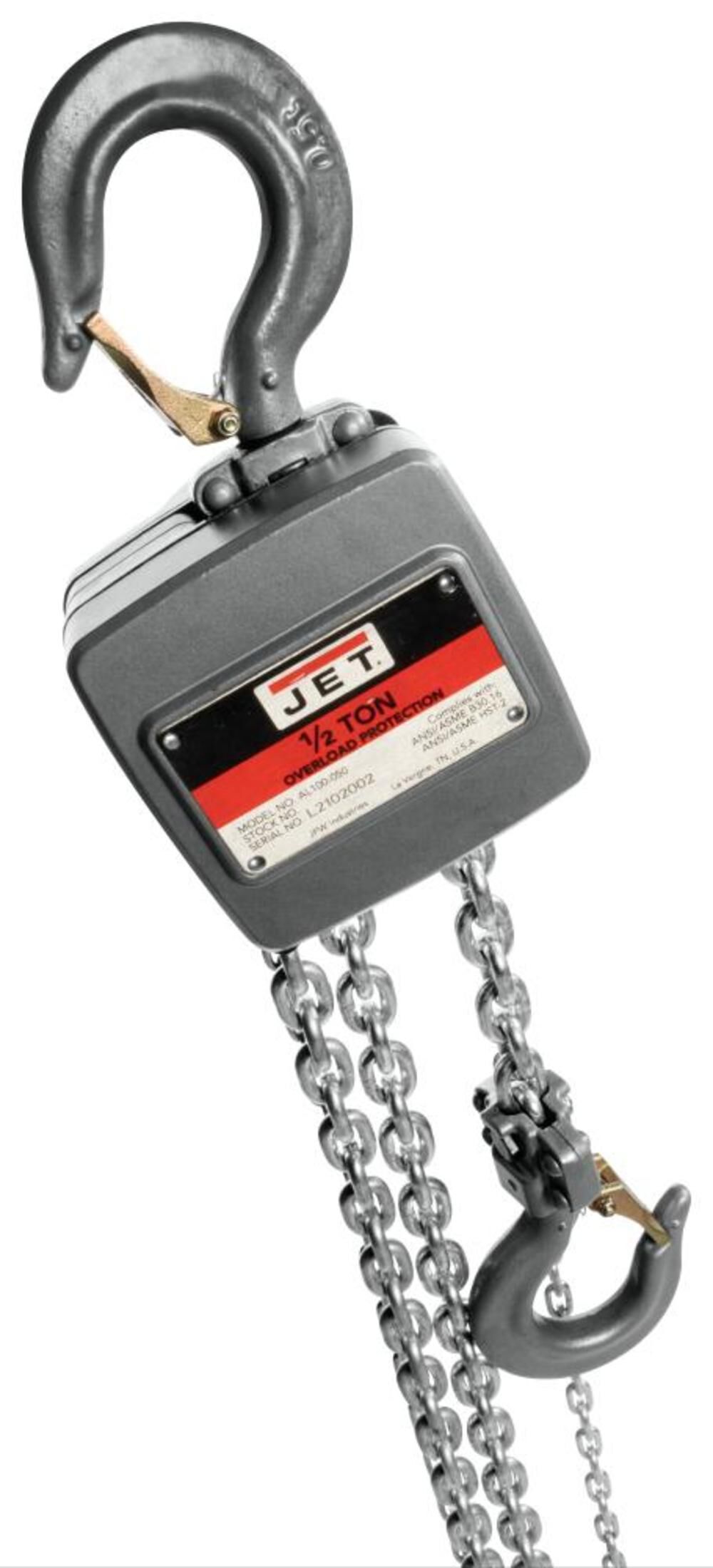 JET AL100-050-30 1/2 Ton Hand Chain Hoist with 30' of Lift 133054 from JET