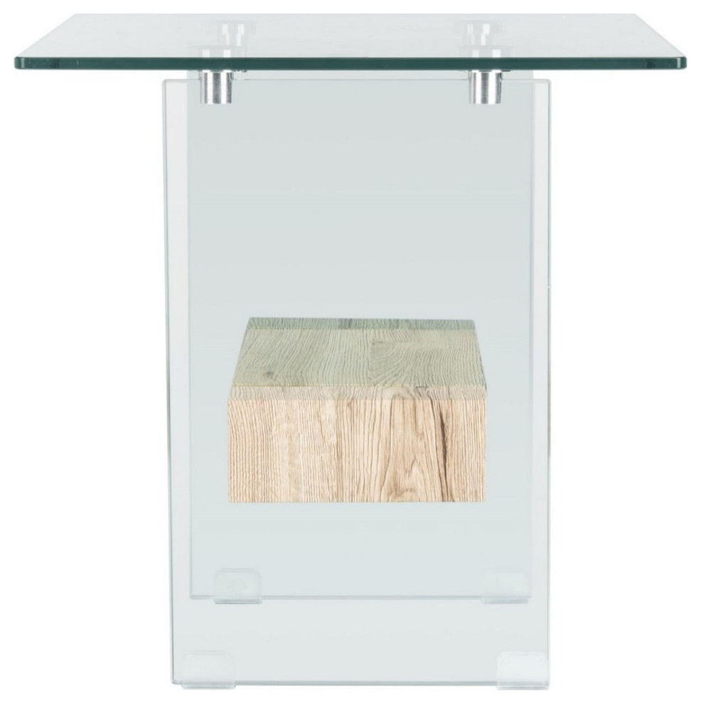 Leopold Accent Table Glass/Natural Shelf   Contemporary   Side Tables And End Tables   by AED Luxury Home Decor  Houzz