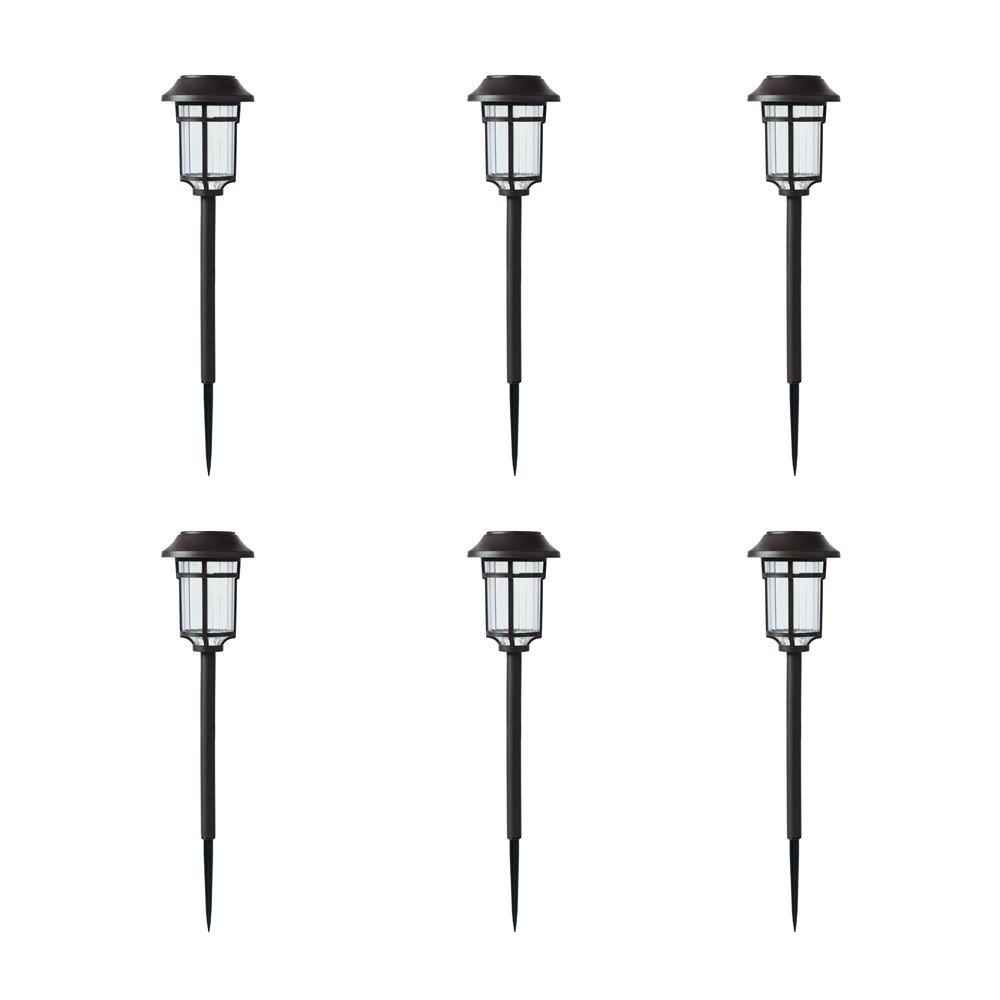 Hampton Bay Solar Bronze LED Path Light 10 Lumens (6-Pack) P3100-01-12