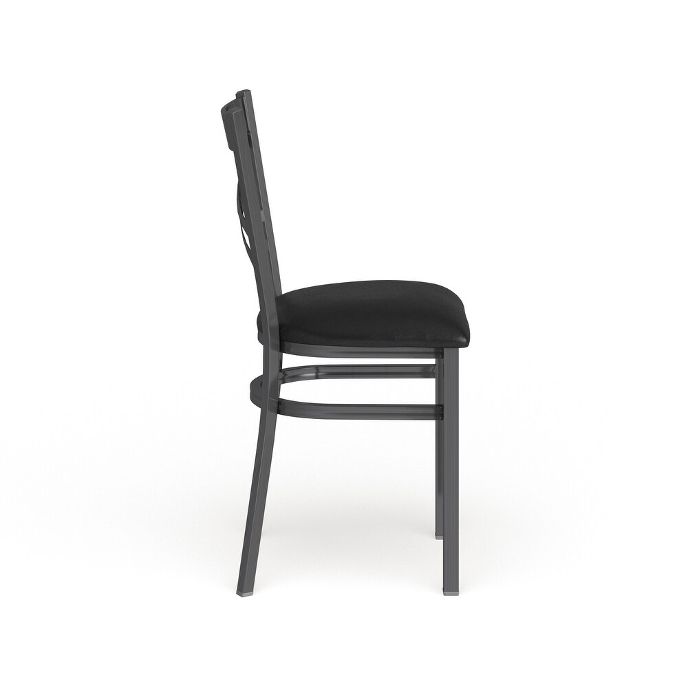 Steel X back Restaurant Chair   16.5\