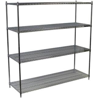 Storage Concepts Chrome 4-Tier Steel Wire Shelving Unit (72 in. W x 63 in. H x 24 in. D) WCS4-2472-63