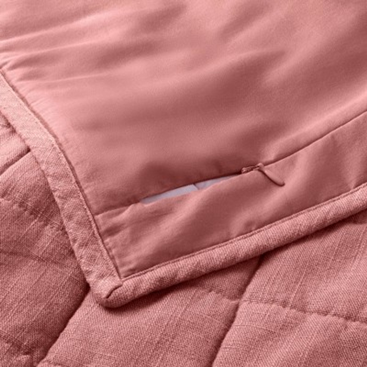 Euro Heavyweight Linen Blend Quilt Pillow Sham Rose - Casaluna™