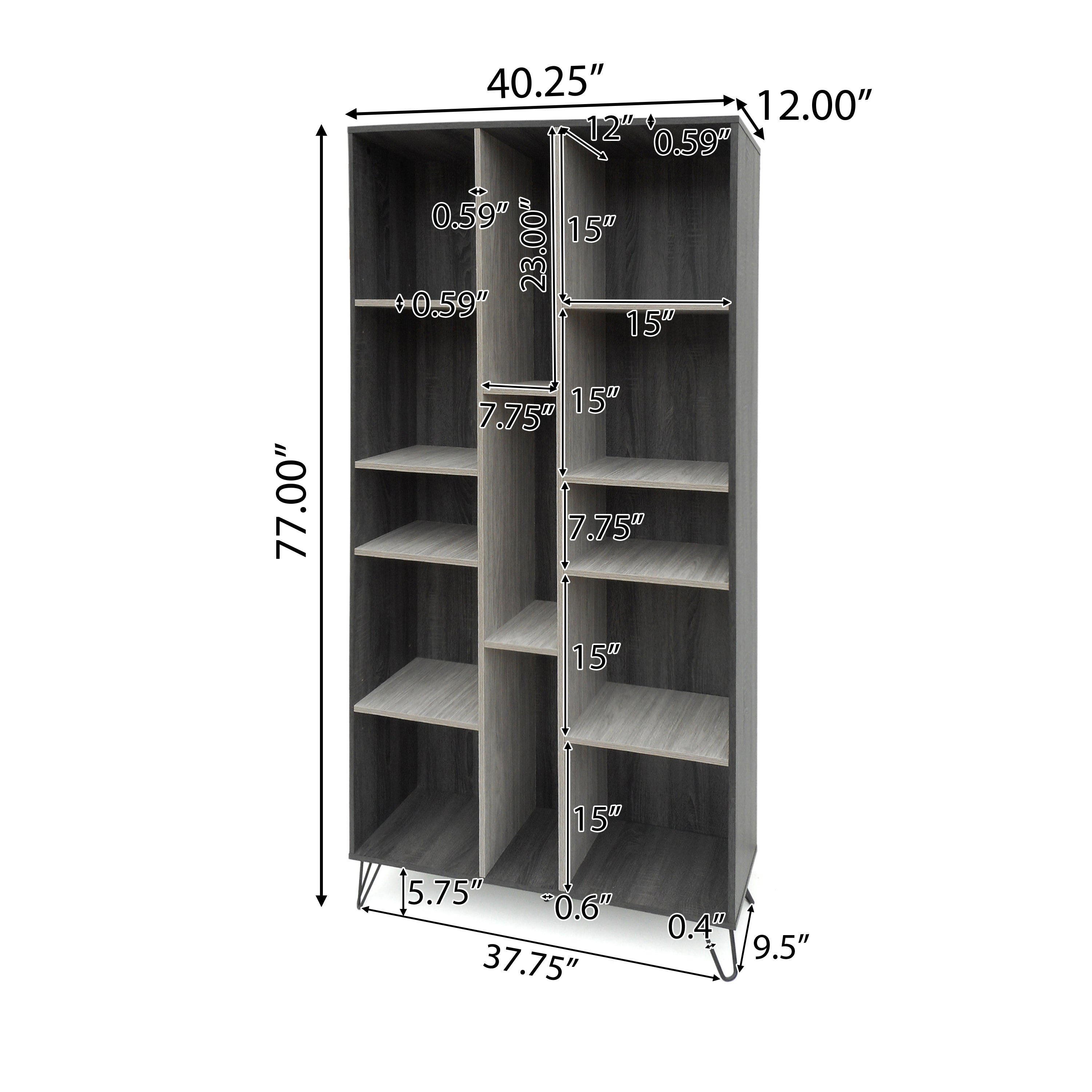 Doreen Mid Century 3 Piece TV Stand & Bookcases Set