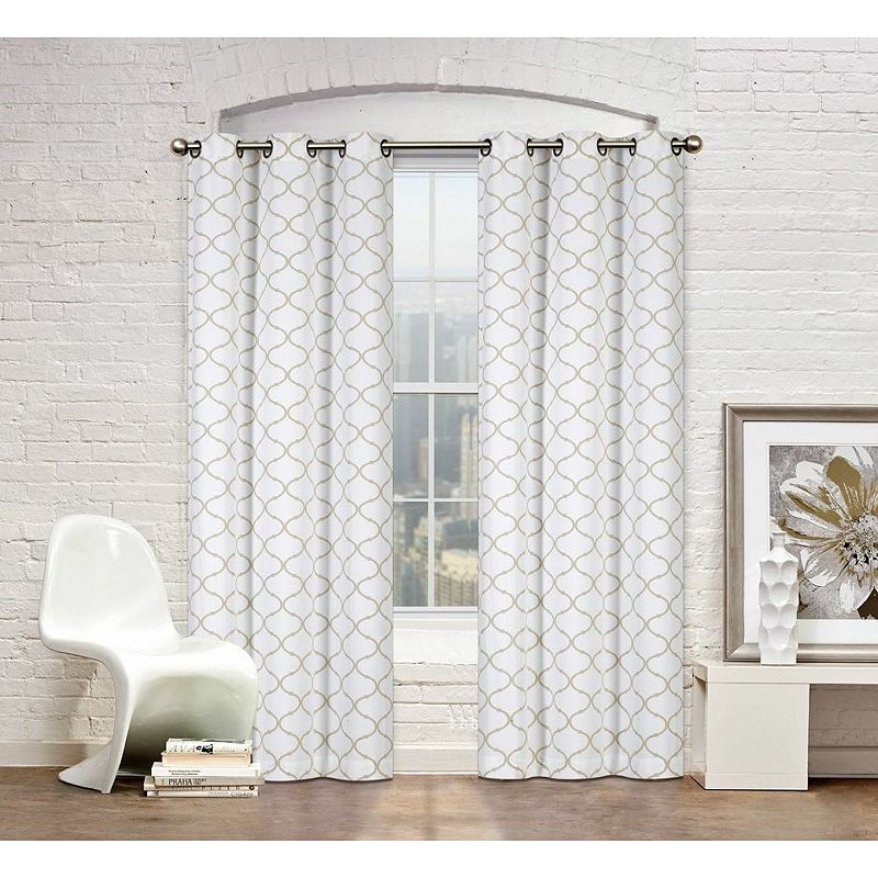 Kate Aurora Shabby Chic Designed 2 Pack Premium Trellis Grommet Top Curtain Panels